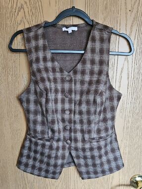 Iris Brown Plaid Vest